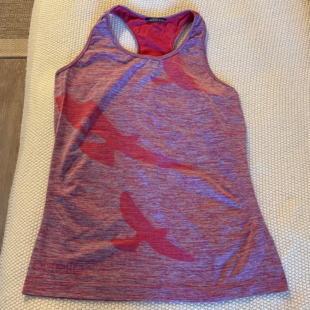 Oiselle Flyte Red-Blue Racerback Tank Top